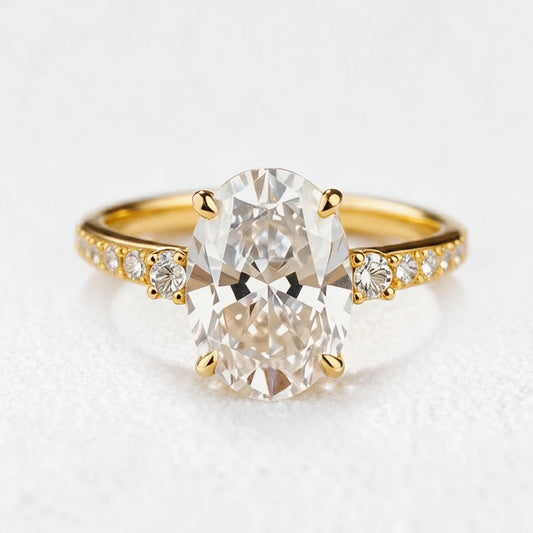 Luna’s Radiance | 2CT Oval Diamond Engagement Ring
