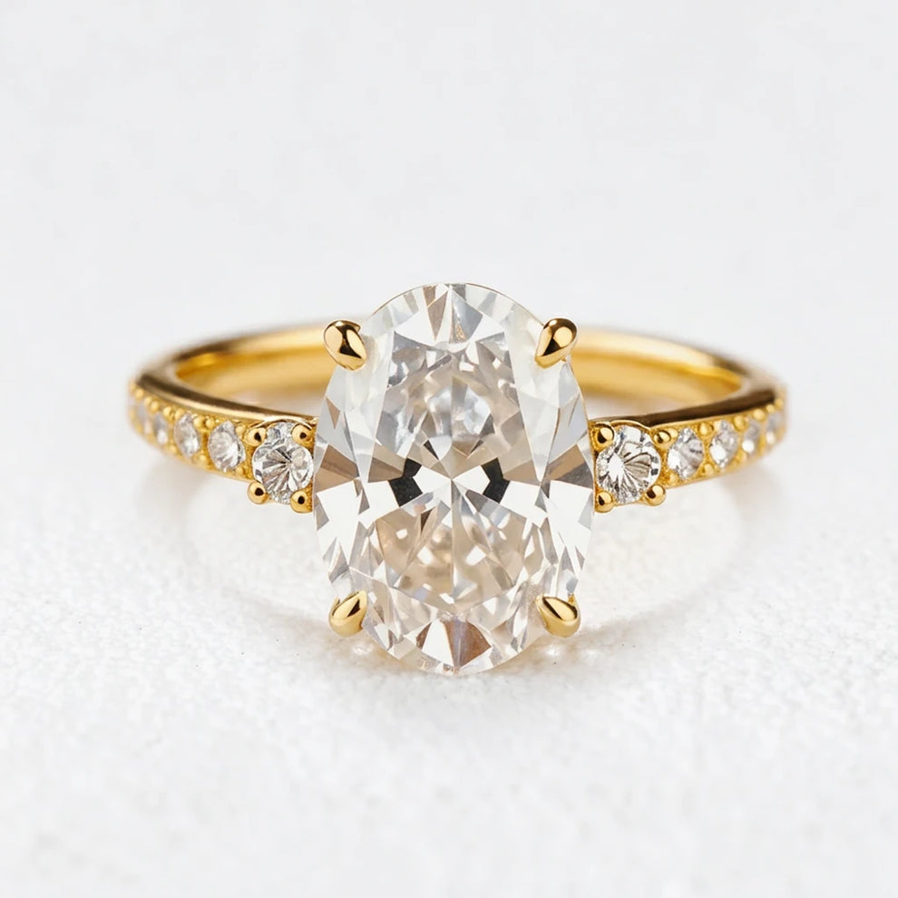 Luna’s Radiance | 2CT Oval Diamond Engagement Ring