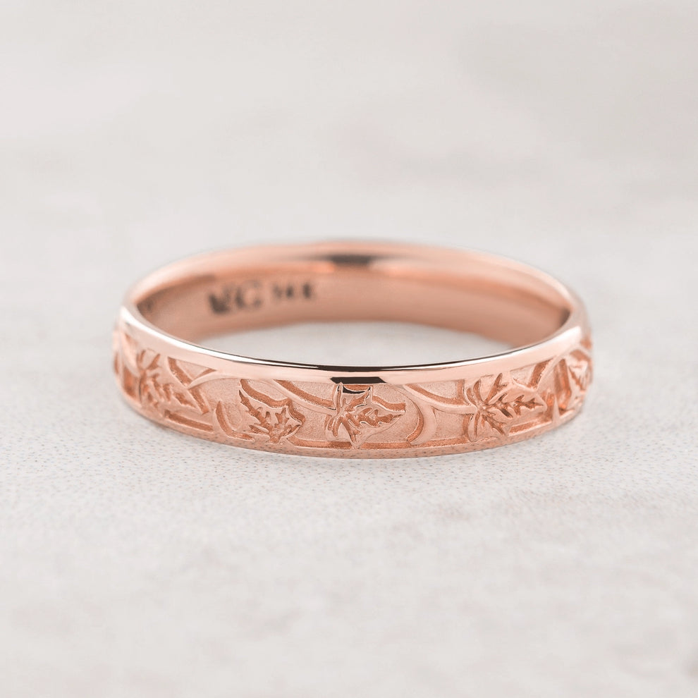 Atlas Vine | Ivy Classic Engraved Men's Wedding Band.