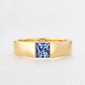 The Chameleon Prism | Princess Cut Alexandrite Men's Band.