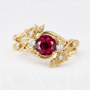 Scarlett’s Bloom | Round Ruby Bridal Duo