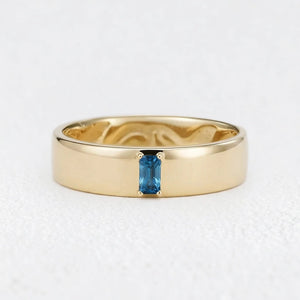 Nova’s Edge | Inner Engraved Baguette Blue Diamond Men’s Band