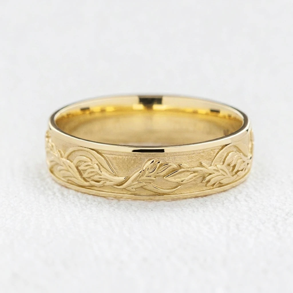 Timeless Promise | Wide Maple Leaf Wedding Band