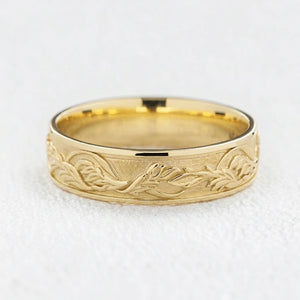 Timeless Promise | Wide Maple Leaf Wedding Band