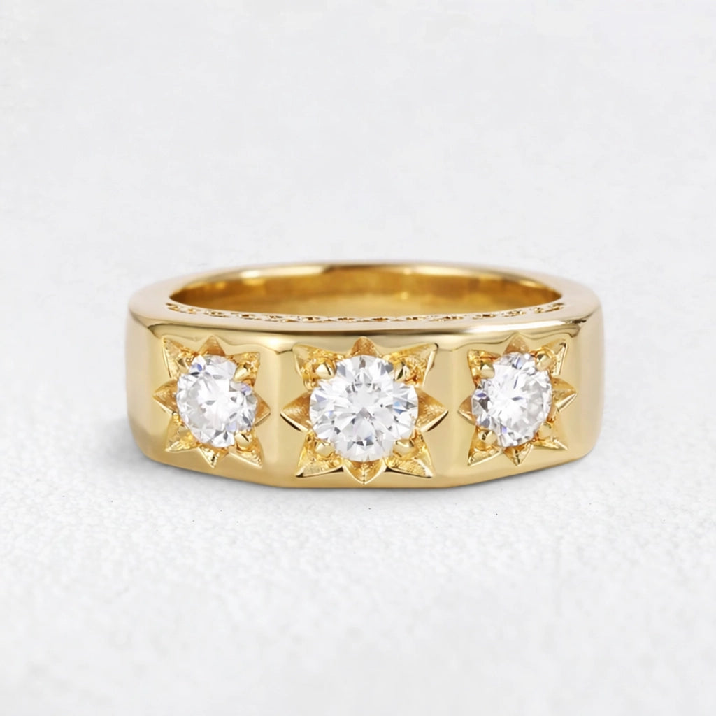 Solaris Burst | Round Diamond Wedding Band.
