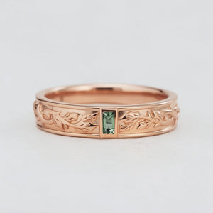 Orion’s Keystone | Baguette Green Sapphire Men’s Band