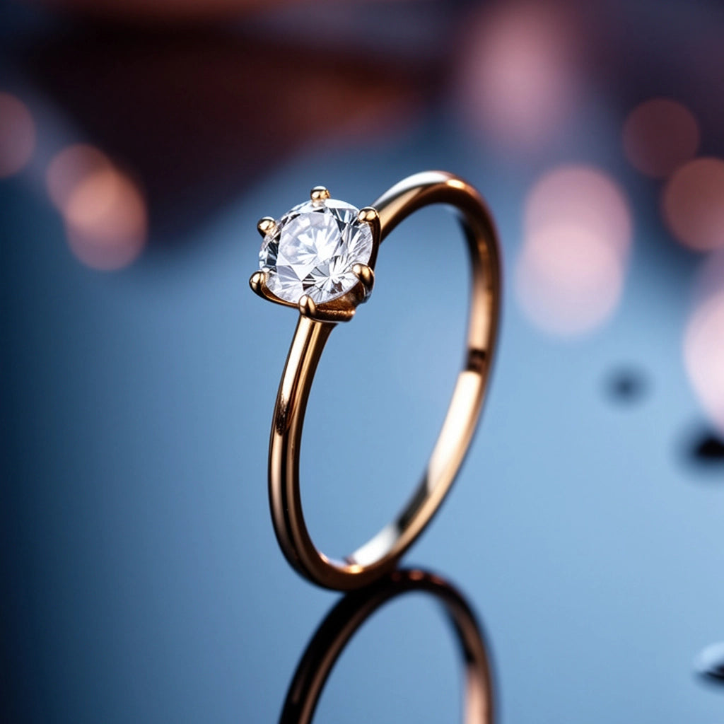 Classic Round Cut Moissanite Ring.