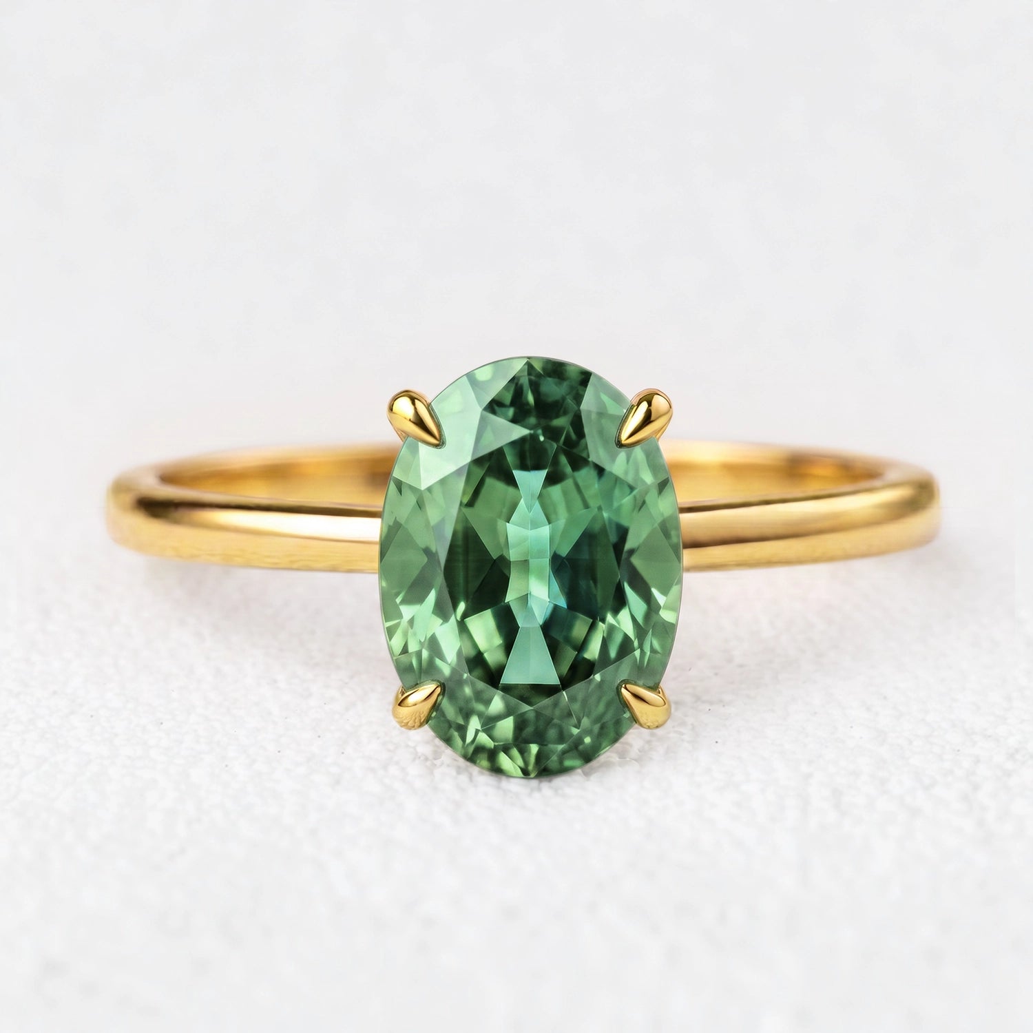 Rosalind’s Greenwood | 2CT Oval Sapphire Solitaire Engagement Ring
