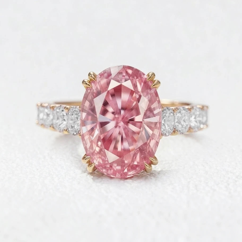 Isabella’s Rosarium | 3CT Oval-Cut Pink Sapphire Vintage Engagement Ring