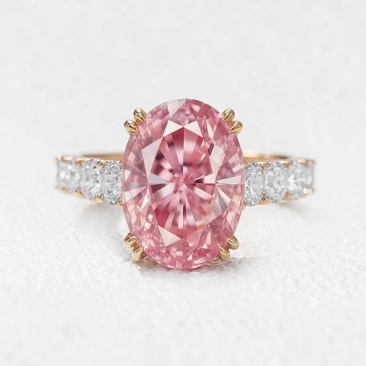 Isabella’s Rosarium | 3CT Oval-Cut Pink Sapphire Vintage Engagement Ring