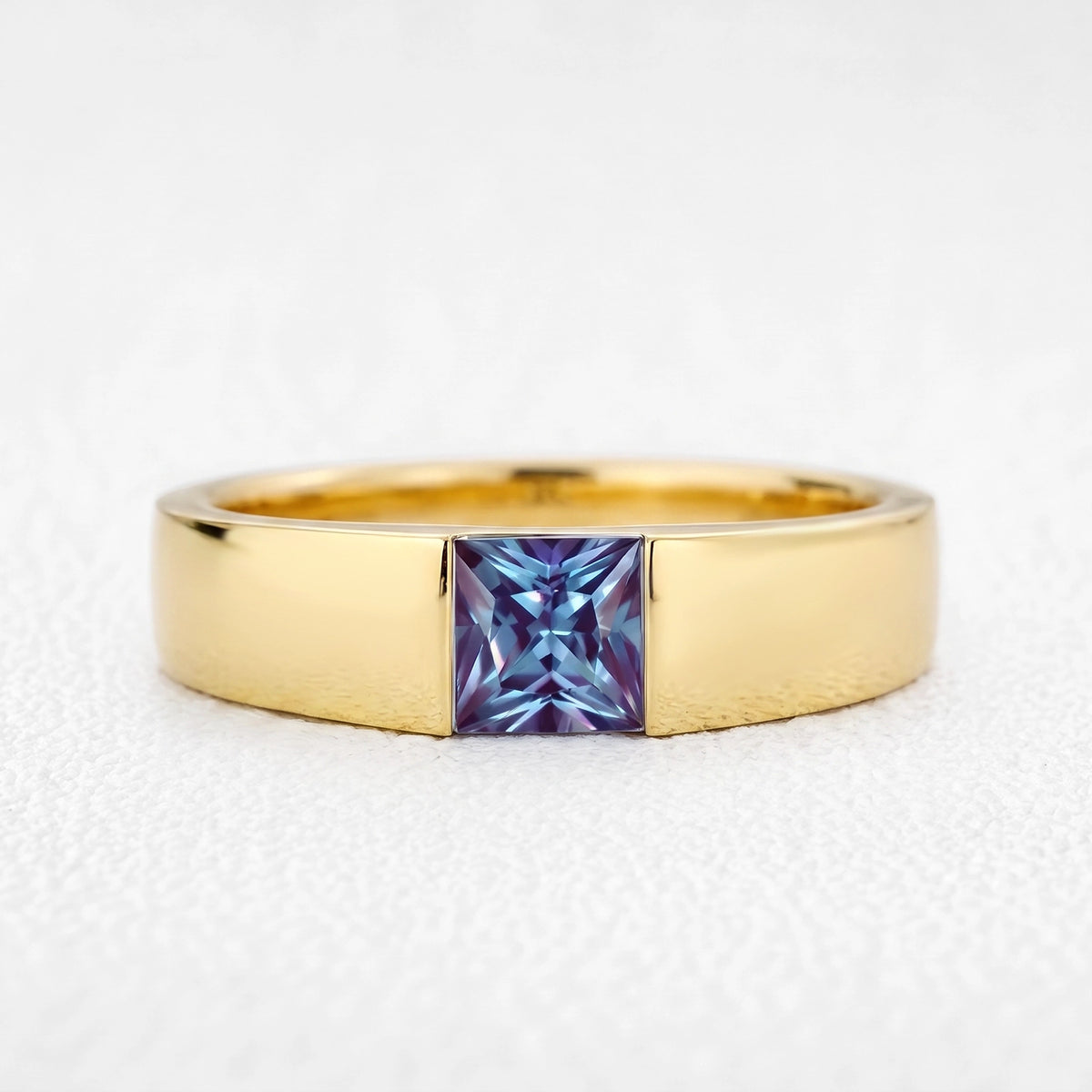 Sylvie’s Mirage | Alexandrite Pear Cluster & Princess Band Couple Set 3pcs