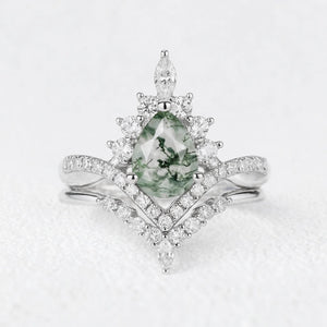 Alexandra’s Heritage | Pear Moss Agate Foliage Bridal Duo