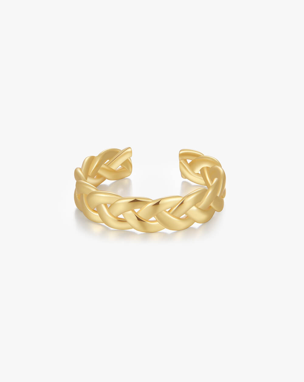 Minimalist Twist Braided Gold Chunky Ring