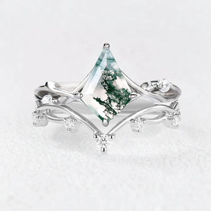 Genevieve’s Grove  | Kite Cut Moss Agate Bridal Set 2pcs