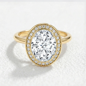Astra‘s Radiance | 3CT Oval Moissanite Halo Ring.