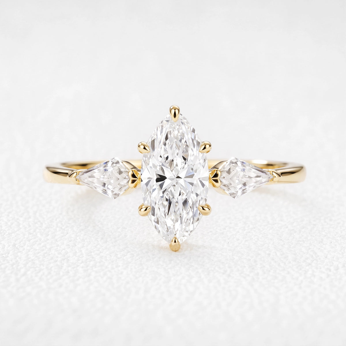 Cordelia’s Diadem | 1CT Pear-Cut Diamond Three-Stone Engagement Ring