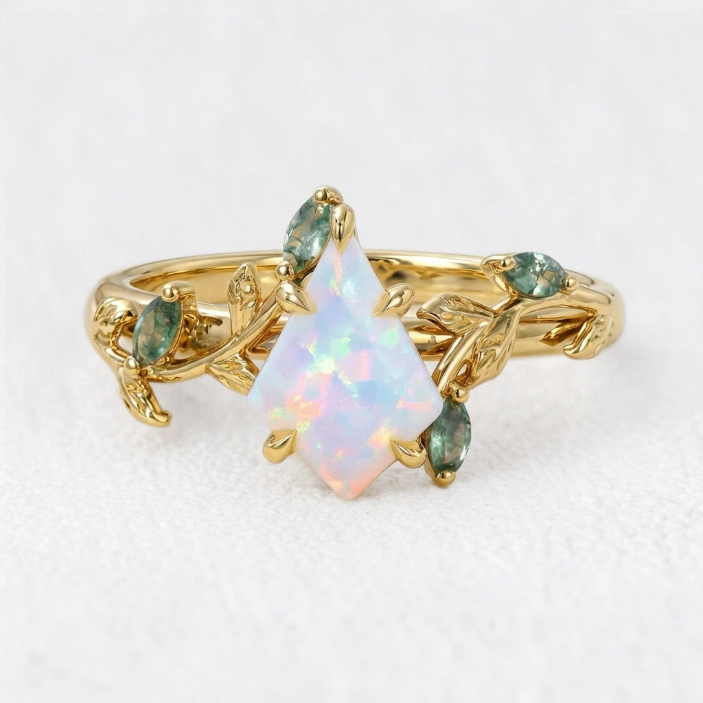 Seraphina’s Eden | Kite Opal Foliage Engagement Ring