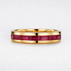 Odysseus’s Beacon | Half-Eternity Baguette Ruby Men’s Band
