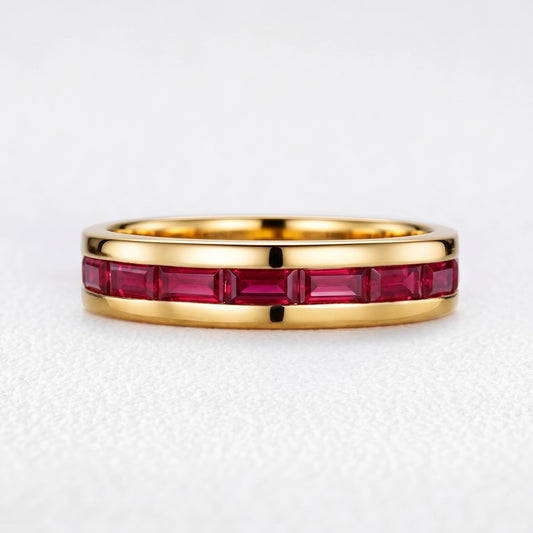 Odysseus’s Beacon | Half-Eternity Baguette Ruby Men’s Band