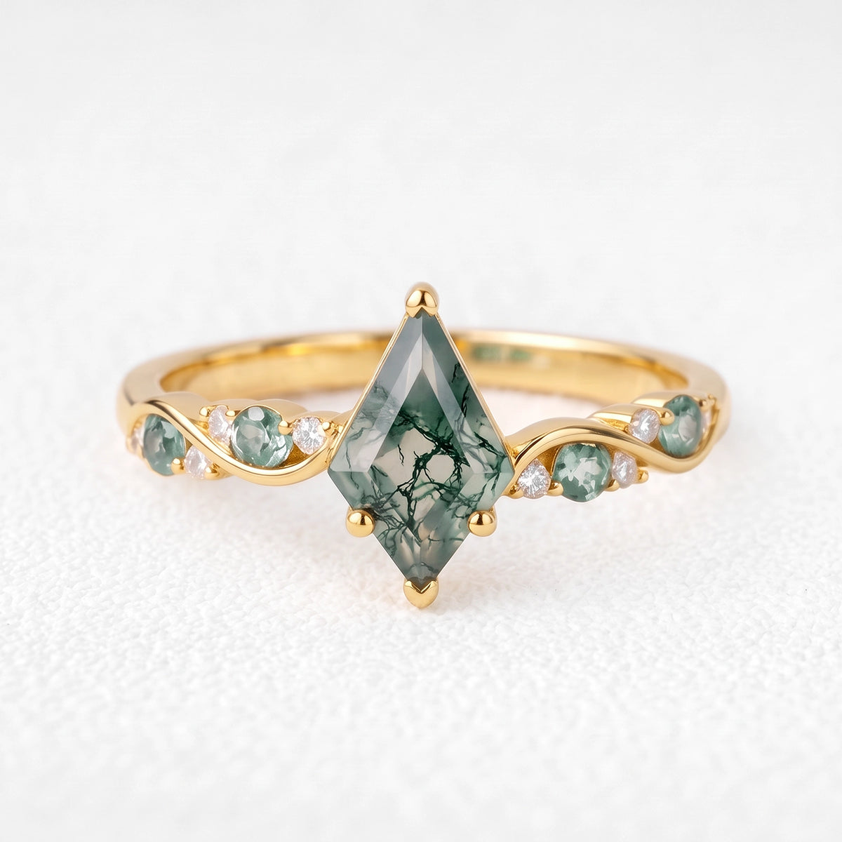 Flora’s Sprig | Kite Moss Agate Botanical Engagement Ring