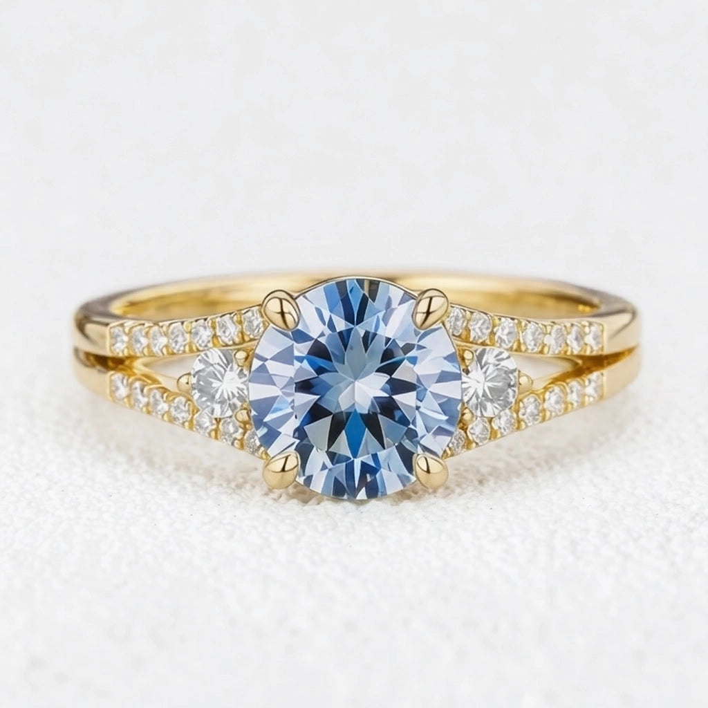 Celia‘s Zephyr | 2CT Sky Blue Sapphire Engagement Ring