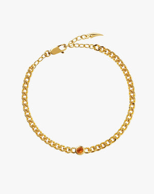 November Birthstone Chain Bracelet | 18K Gold Plated Vermeil/Citrine.