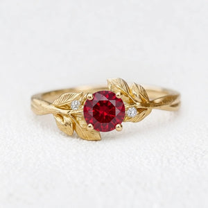 Carmen’s Ember | Round Cut Ruby Engagement Ring