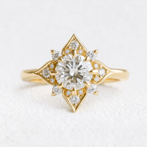 Astra’s Luminara | 1CT Round Cut Diamond Halo Engagement Ring