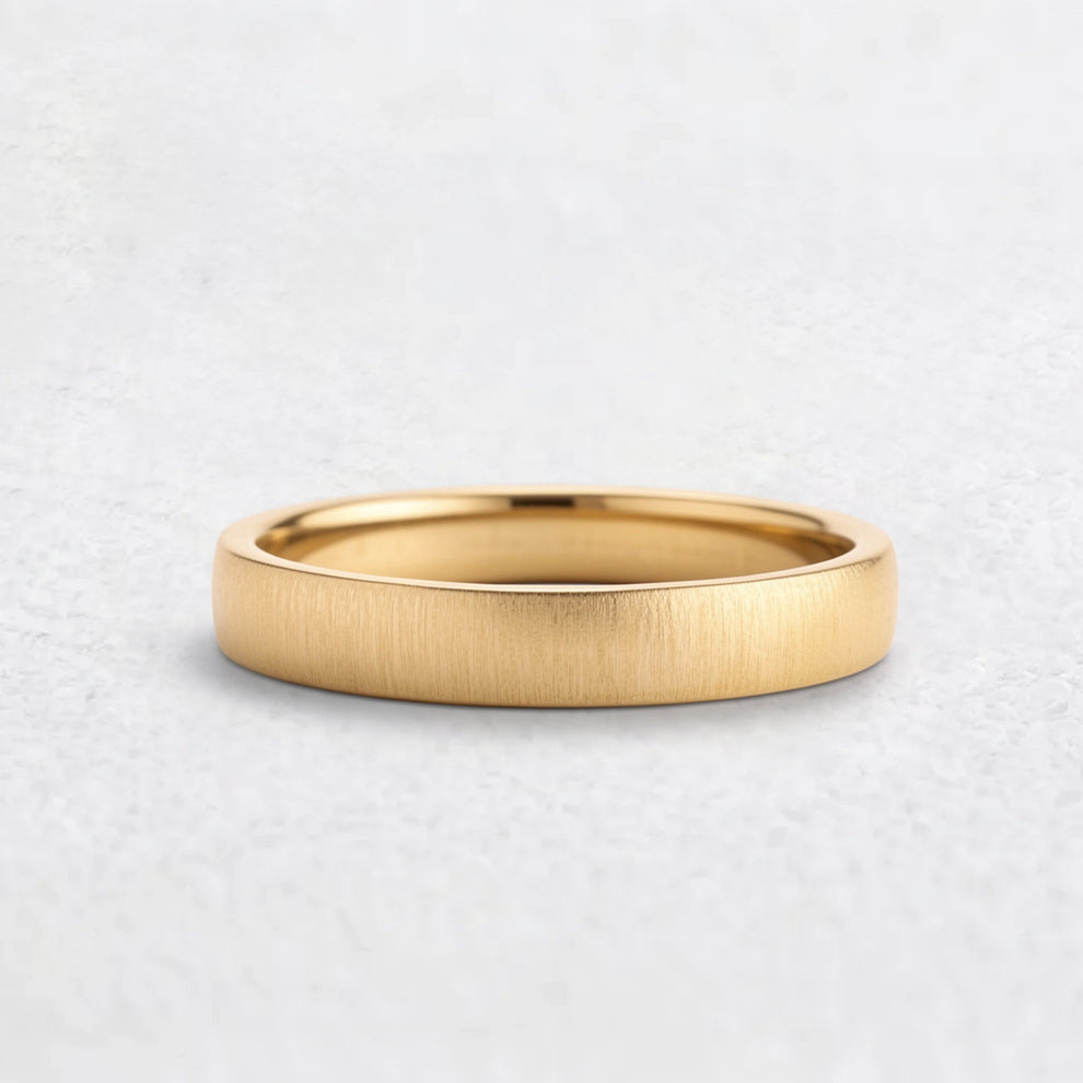 Modern Edge | Brushed Matte Minimalist Wedding Band.