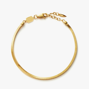 18K Gold Vermeil Square Snake Chain Bracelet.