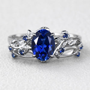 Iris’s Vine | Art Deco Blue Sapphire Bridal Set 2pcs.