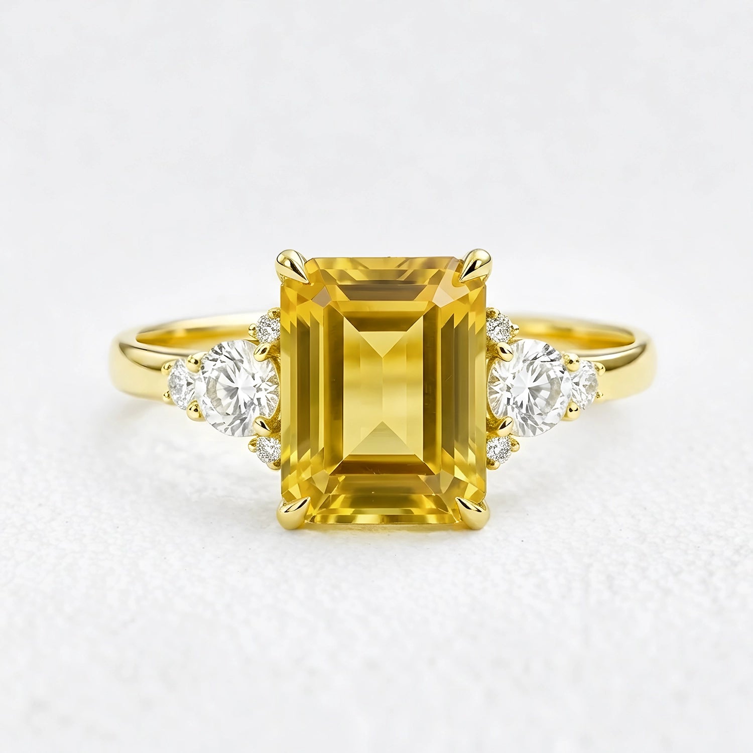 Sienna’s Amber | 3CT Emerald Cut Yellow Sapphire Engagement Ring
