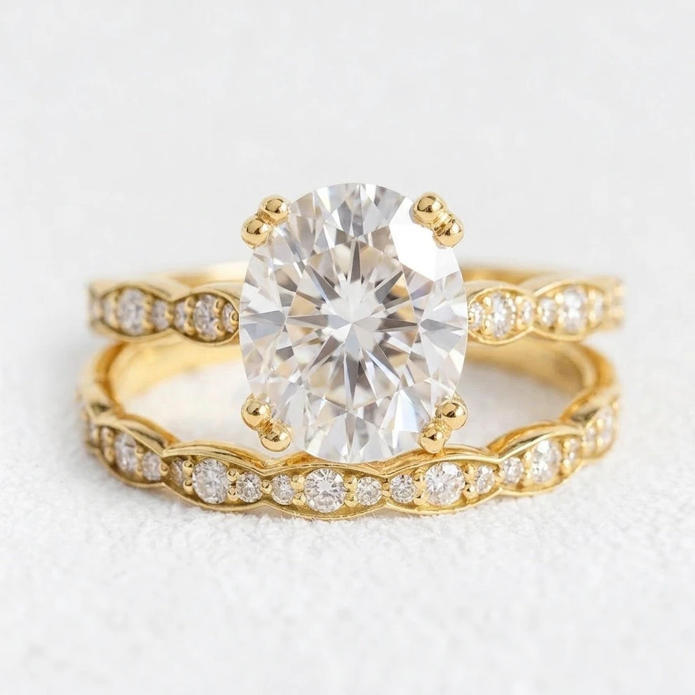 Grace’s Radiance | 3CT Oval Diamond Bridal Set 2pcs