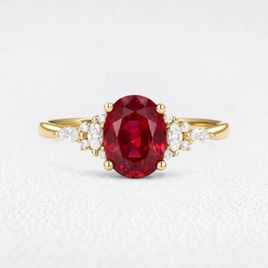 Valencia’s Crimson | 1.5CT Classic Oval Ruby Engagement Ring