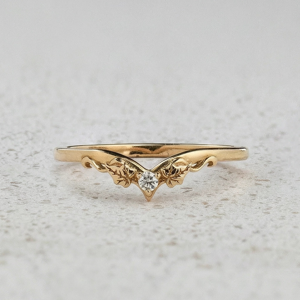 Sylvie’s Wedding Pair | His Ivy Band & Her Diamond Ring.