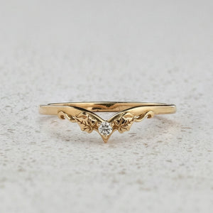Sylvie’s Wedding Pair | His Ivy Band & Her Diamond Ring.
