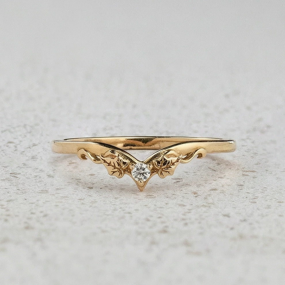 Sylvie’s Wedding Pair | His Ivy Band & Her Diamond Ring.