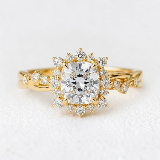 Aurora’s Grace | 2CT Cushion Cut Diamond Engagement Ring