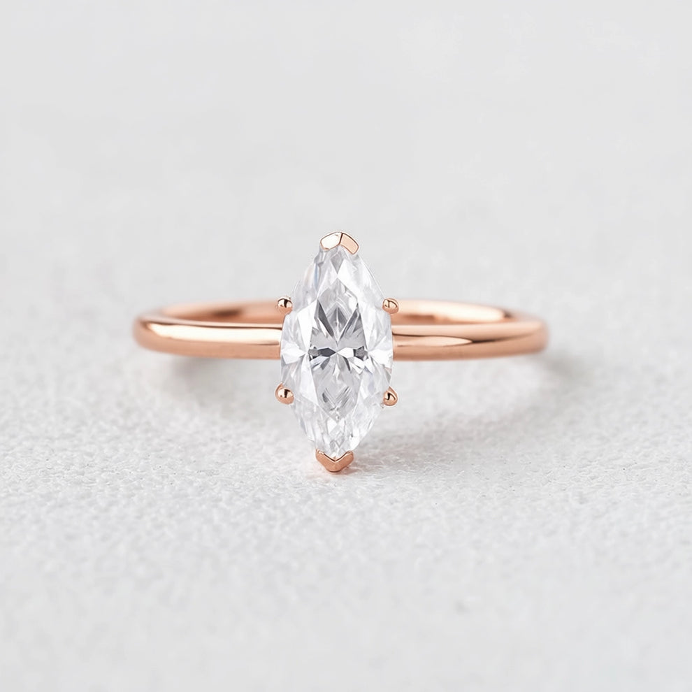 Grace’s Classic | 1.0CT Marquise Diamond Solitaire Engagement Ring.