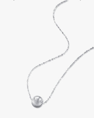 Silver Chatoyancy Ball Bead Necklace