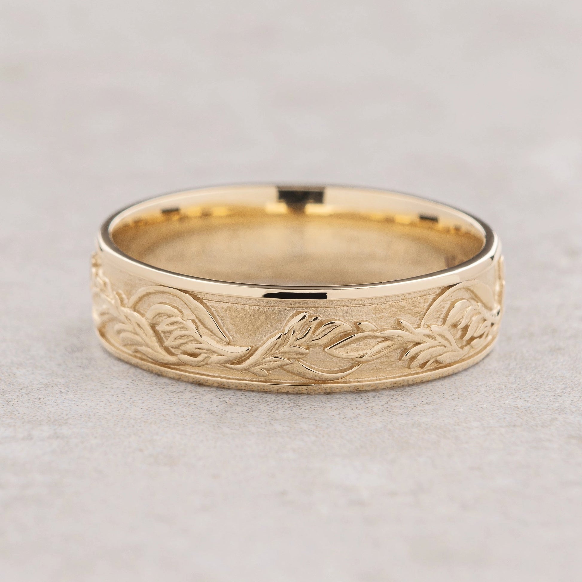 Timeless Promise | Wide Maple Leaf Wedding Band.