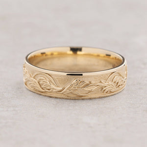 Timeless Promise | Wide Maple Leaf Wedding Band.