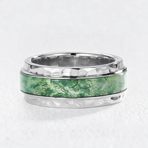Genevieve’s Harmony | Luxurious Eternal Moss Agate Couple Ring Set 3pcs.