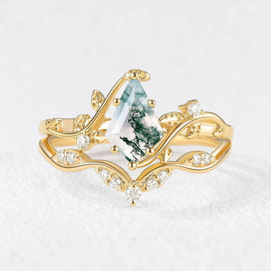 Marguerite’s Twine | Kite Moss Agate Vintage Bridal Duo
