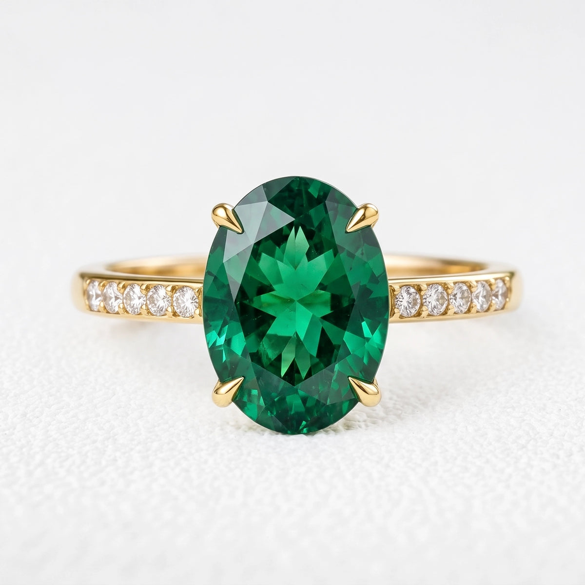 Thalia’s Verdure | 2CT Oval Green Sapphire Engagement Ring