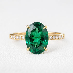 Thalia’s Verdure | 2CT Oval Green Sapphire Engagement Ring