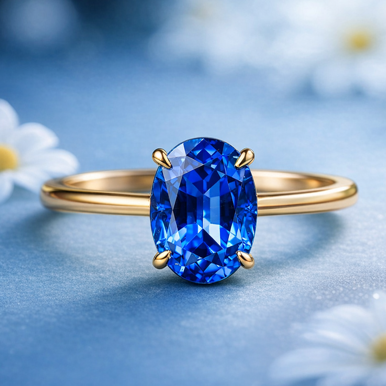 The Glacial Tarn | Elara‘s Oval Blue Sapphire Ring.