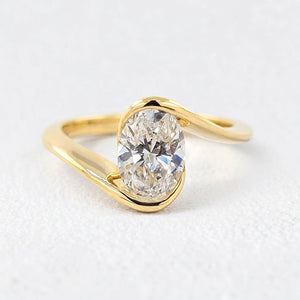 4.5CT Oval Cut Vintage Style Art Diamond Ring
