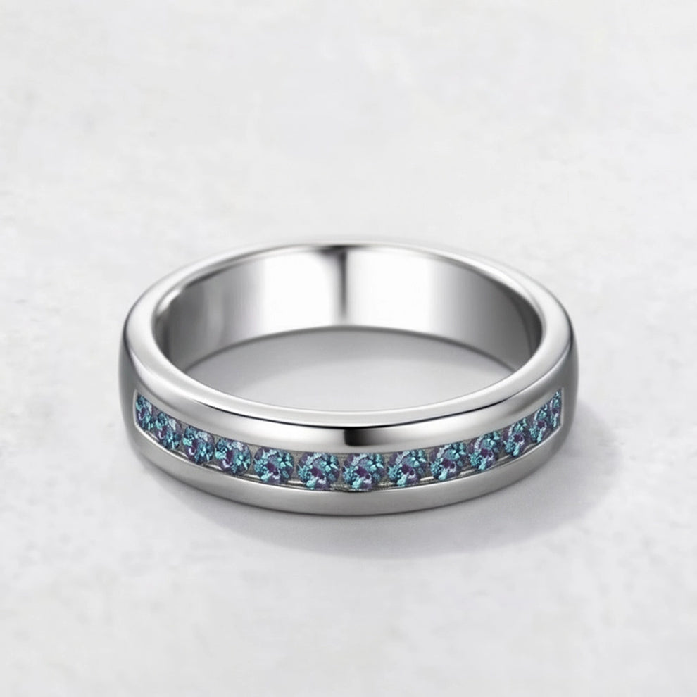 The Vintage Spectrum | Half-Eternity Round Alexandrite Band.