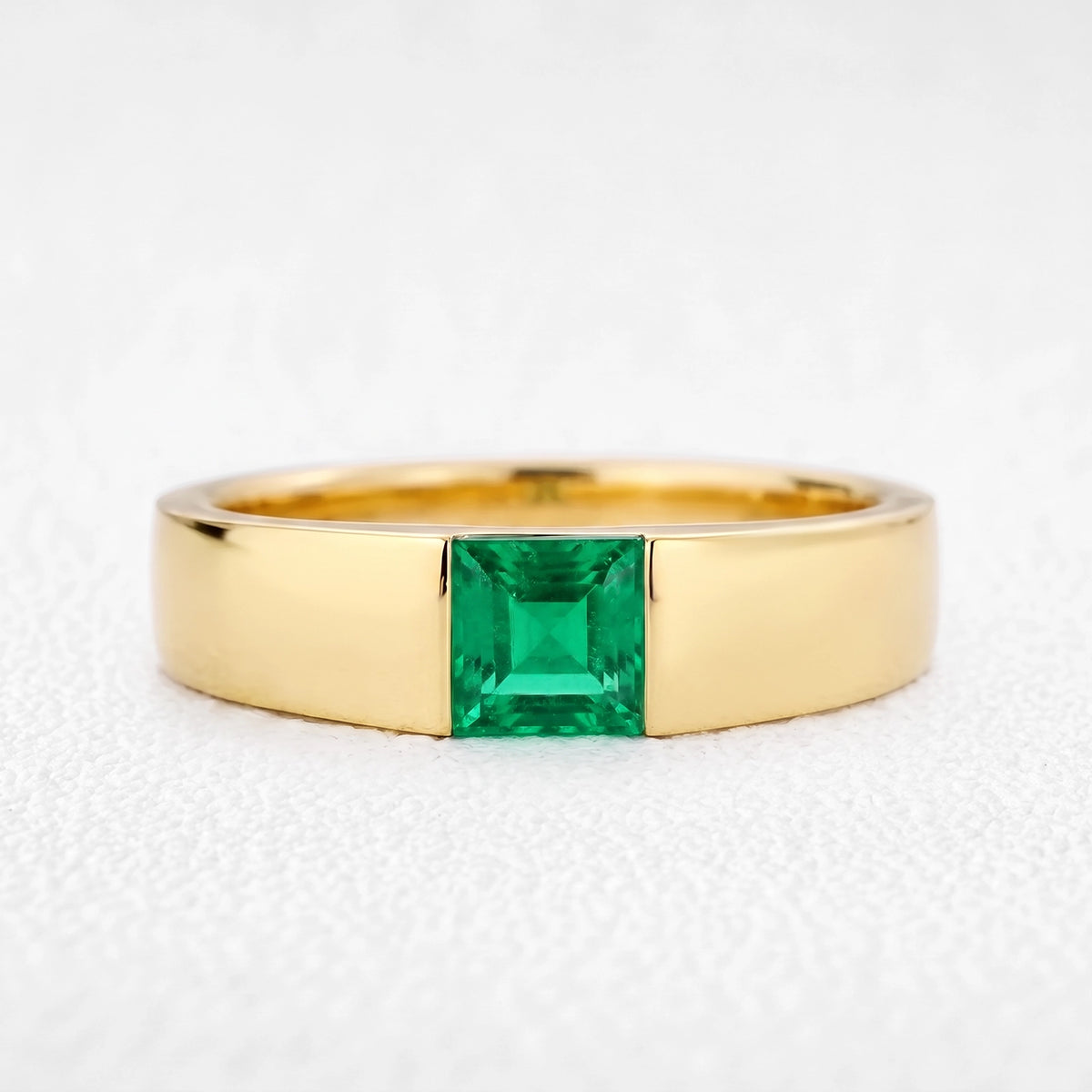 Orion’s Oasis | Princess-Cut Emerald Men’s Band